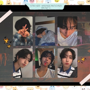 Tarjetas fotográficas no oficiales hechas a mano - set 12 Han Jisung - Stray Kids bias