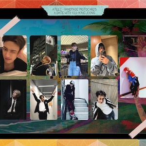 Ateez - Conjunto Hongjoong feito à mão: um dia com você - viés de cartões de fotos