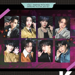 Ateez - Grand Mint Festival - cartes photo faites à la main - ensemble de biais