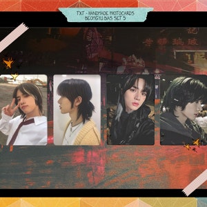 TXT - Conjunto Beomgyu feito à mão 5 - viés de cartões de fotos