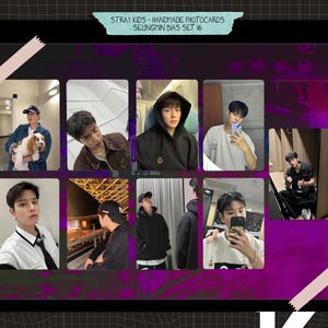 Stray Kids - Conjunto Seungmin feito à mão 16 - conjunto de cartões de foto com viés