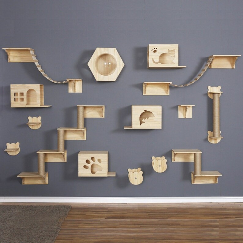 Modern Cat Wall Furniture Cat Wall Furniture Cat Climbing Etsy Canada