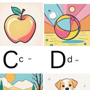 Phonics Flash Cards for Toddlers – Letter "A" with Apple – Educational Learning Cards for Kids