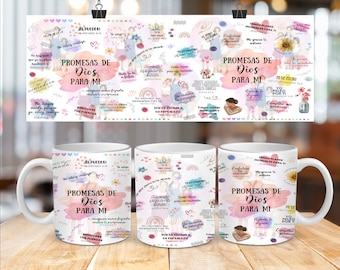 Promesas De Dios para mi- 12 & 15oz MUG Wrap - Sublimation