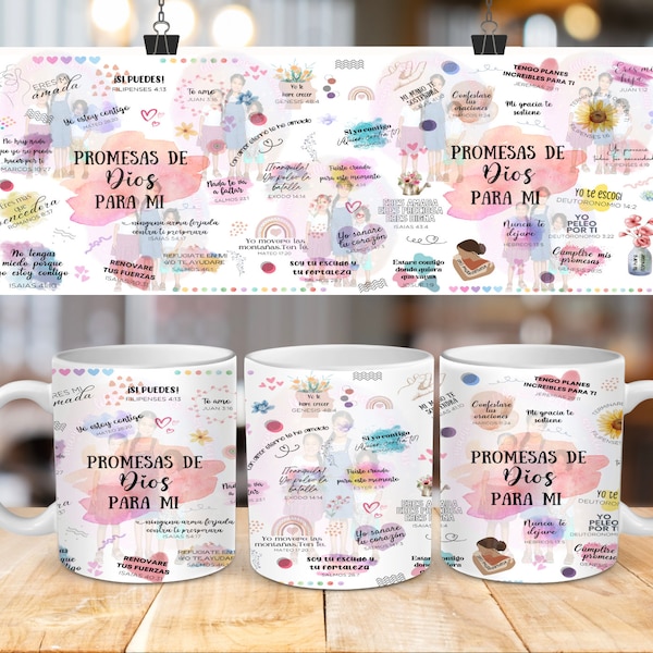 Promesas De Dios para mi- 12 & 15oz MUG Wrap - Sublimation