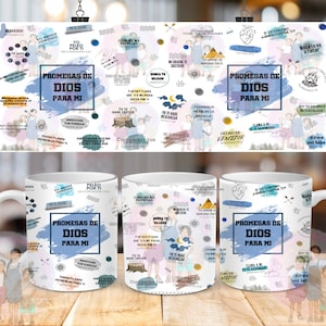 Promesas De Dios para mi- Version Hombres- 12 & 15oz MUG Wrap - Sublimatie