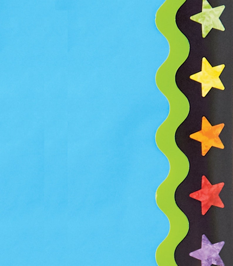 Watercolor Stars Printable Bulletin Board Borders, Bright &amp; Colorful ...