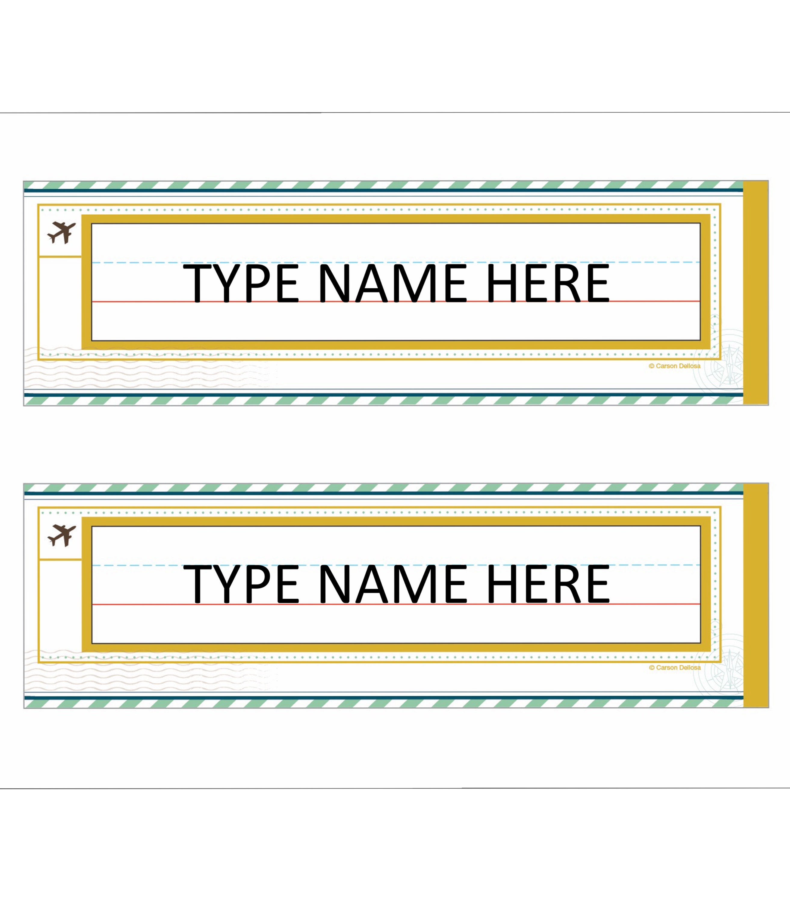Let's Explore Printable Name Cards, Editable Desk Nameplates