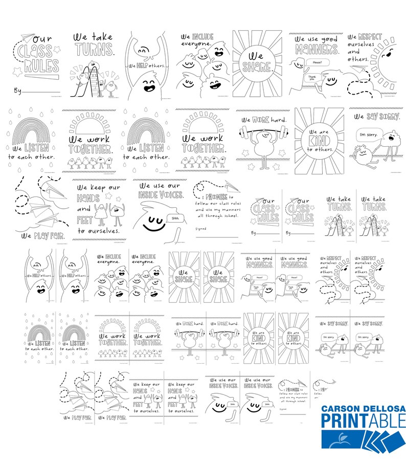 Happy Place Classrom Rules Printable Coloring Pages Back To Etsy Canada Happy Place Classrom Rules Printable Coloring Pages Back To Etsy Canada
