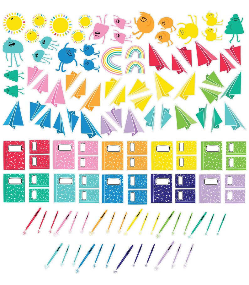 Happy Place Colorful Printable Classroom Cutouts, Bright &amp; Colorful ...