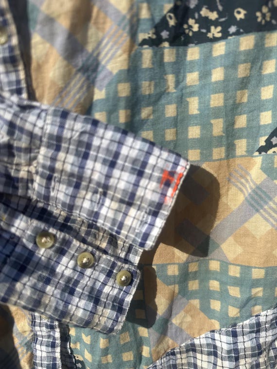 Quilt Print Ruffle Sleeve Blouse - image 4