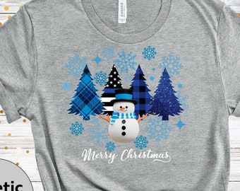 Police Christmas Tree Shirt, Thin Blue Line Christmas T-Shirt, Police Christmas Gift, Merry Christmas T Shirt
