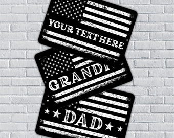 Vintage Custom American Flag Metal Sign, Personalized Metal Sign For Wall Decor Metal Plaque 8X12 inches Gift for Fathers Day