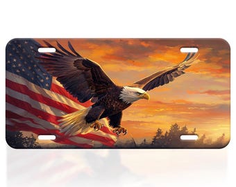 American Flag Eagle License Plate: Patriotic Vanity Plate (6x12)