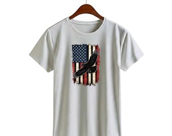 Bald Eagle American Flag T-shirt, Patriotic USA Freedom Shirt, Wild Vintage Shirt For Men & Women, Independence day Gift