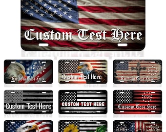 Army License American Flag Patriotic Embossed Aluminum Automotive License Plate. Made In The USA - Our Future Nation Us Army License Plate