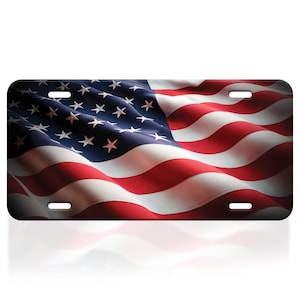 United States Patriot License Plate • Patriotic License Plate • American Flag Front License Plate • America License Plate