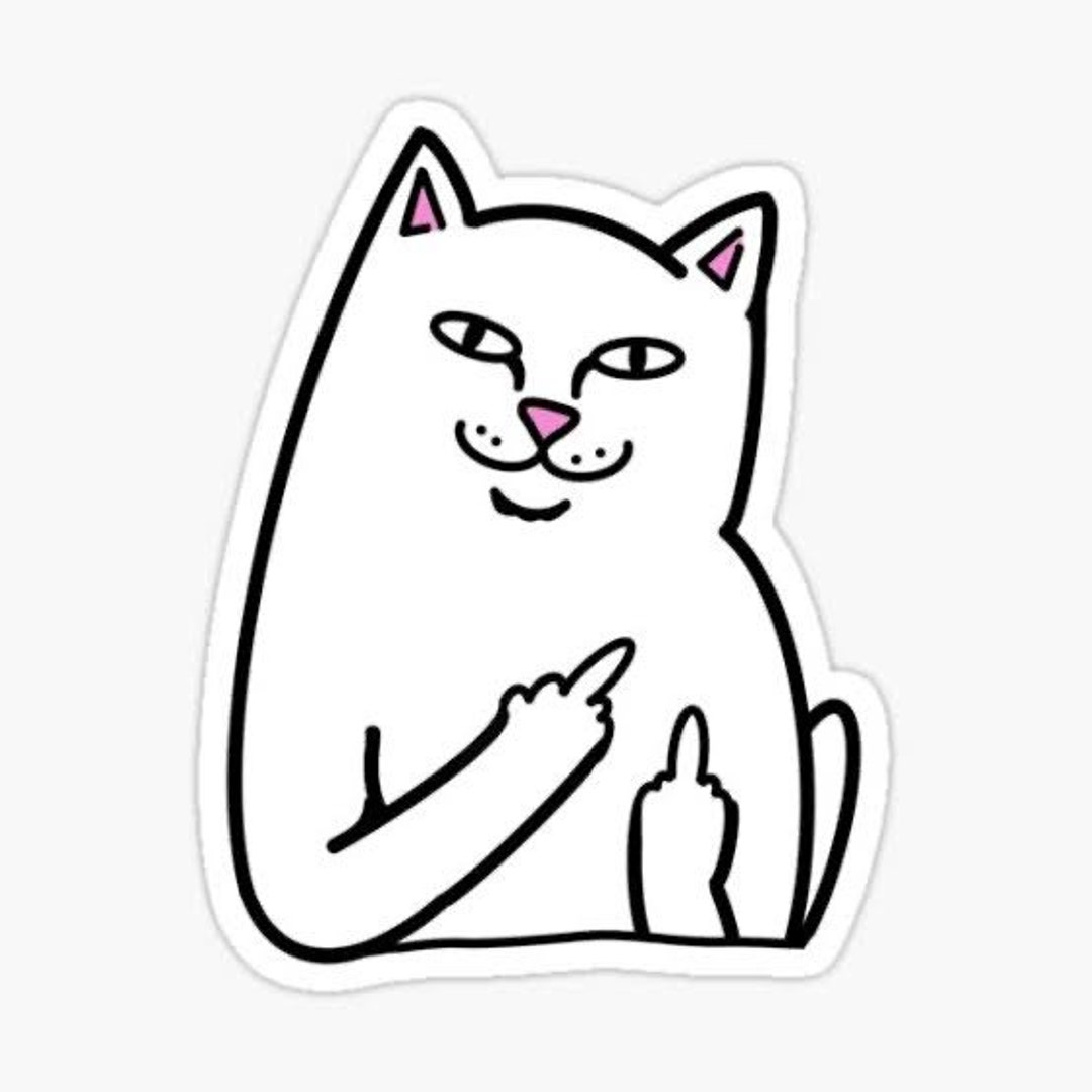 Cats Lover Funny Cat Svg Finger Cool Meme Cat Spamton Sticker - Etsy