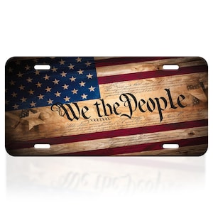 We The People License Plate American Flag License Plate for Car Personalize Decoration Vanity Tag License Plate Standard Size 6&quot; X12
