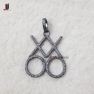 Endless Zuneigung Anhänger, New Style 925 Sterling Silber Pave Diamant Handmade Designer Schöne Phantasie XO Anhänger Schmuck, Geschenk für Liebhaber