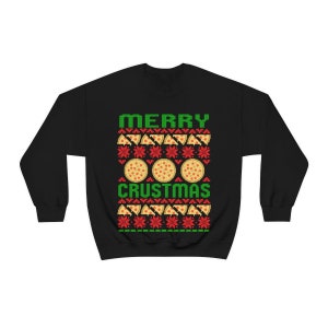 Merry Christmas Funny Pizza Holiday Ugly Sweater Sweatshirt