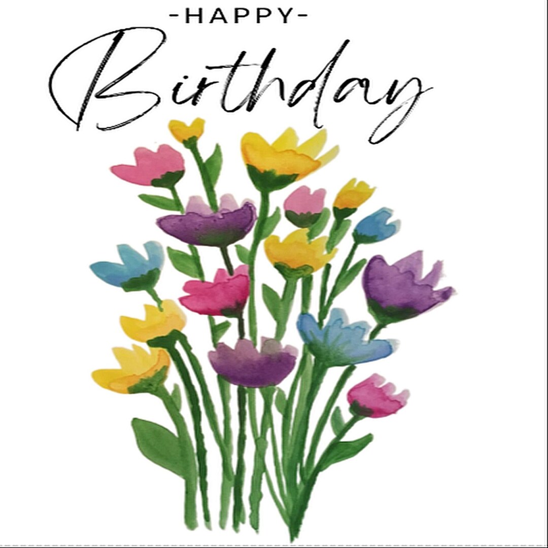 Floral Design Birthday Card / Pack of 10 Folded Birthday Cards Etsy