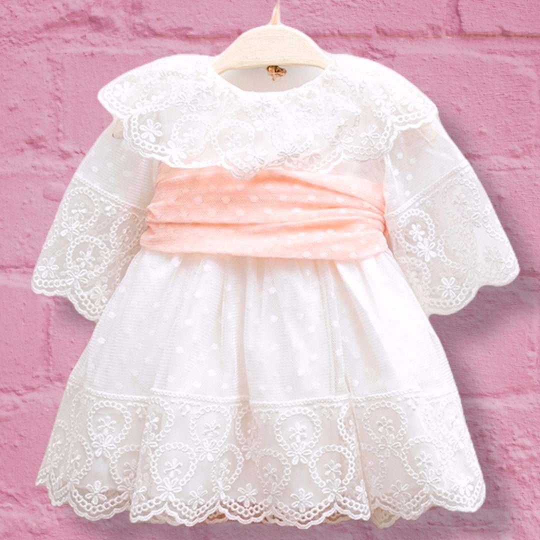 Baby White Dressjane Lace Polkadot Girl Tulle Girl Dressfirst