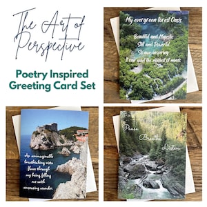 Poesiekarten und Nature Bliss-Set – 3 Grußkarten für alle Anlässe mit inspirierenden Zitaten, Geburtstags- und Notizkarten