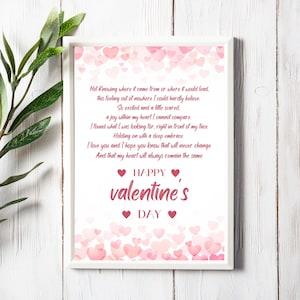 Poème d'amour de la Saint-Valentin imprimable, art mural amour tendance, décoration poétique de la Saint-Valentin, cadeau romantique, impression numérique instantanée