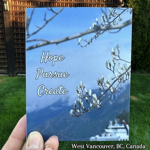 Hope Pursue Create Birthday Card - Inspirational Poetry Quote Greeting Card, Nature Note Card