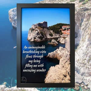 Travel Quote Art Printable, Unceasing Wonder Poetic Quote Print, Nature Quote Decor, Croatia, Poetry Gift Print, INSTANT DOWNLOAD
