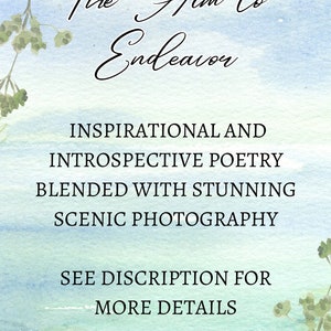 Livre de poésie, The But to Endeavour, Motivation, Photographie de paysage, Cadeau pour les amateurs de lecture, Livre de table basse image 9