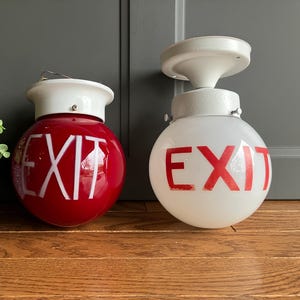 シーリングライト・天井照明 Rare30s VTG EXIT White Glass Light globe il_300x300.6850589938_59nh.jpg