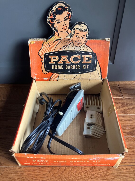 Vintage PACE Home Barber Kit Electric Clippers and Accessories Etsy Canada