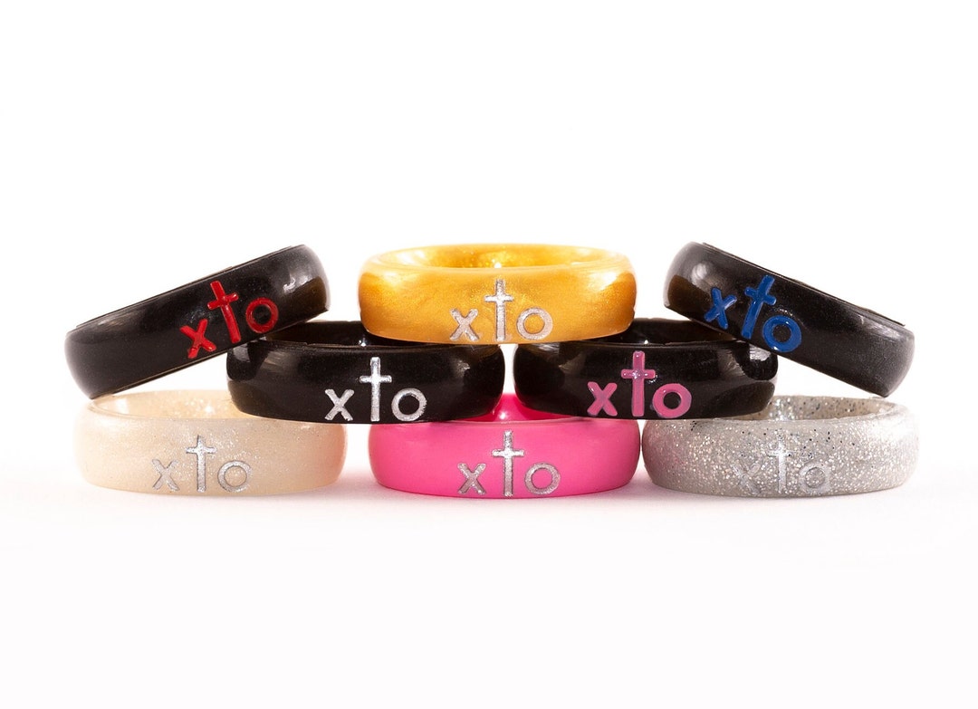Rings Christian Silicone Safe Wedding Bands Christcentered Etsy