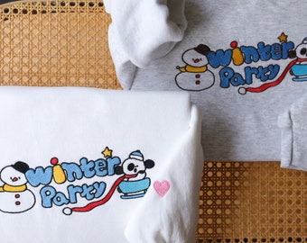 Embroidered Winter Party Sweatshirts