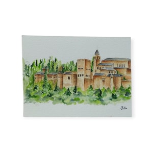 Carte postale aquarelle, impression d'art carte postale Espagne Carte postale, Carnet de voyage