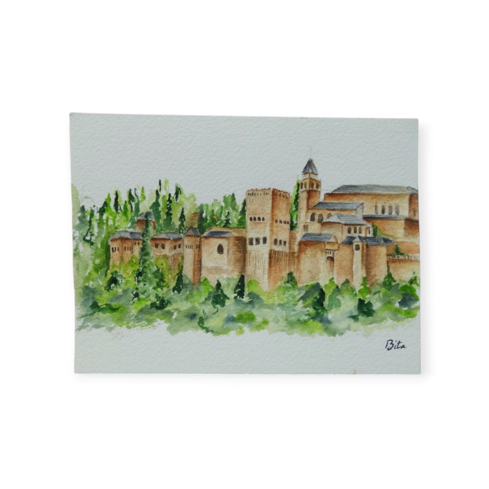 Watercolor postcard art print postcard print Spain postcard, Travel journal