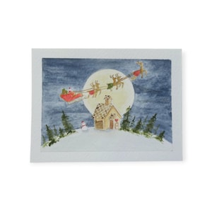 Weihnachtskarte, Kunstdruck, Postkartendruck Aquarellpostkarte