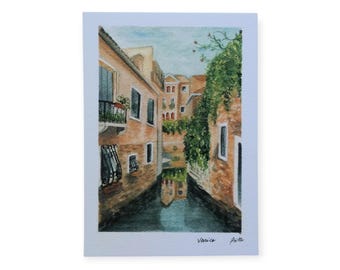Watercolor postcard, art print, postcard print Italy postcard, Travel journal