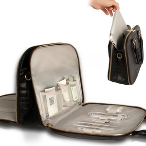 Chic Universal Tablet Geldbörse - Krempelfrei Kroko Vegan Leder Organizer Tasche - Praktische Tasche für Arbeit und Alltag Zeitloses Geschenk Für Sie
