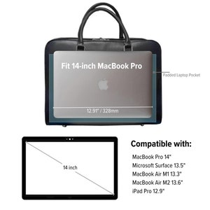 Sophisticated Laptop Bag, Vegan Leather Sleek Professional Bag, MOTION Computer Bag image 9