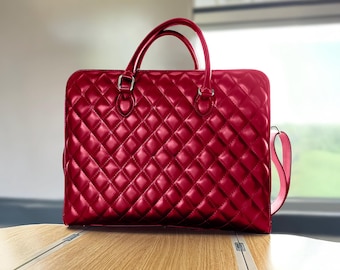 Elegante borsa per laptop in similpelle: valigetta da lavoro da 15,6 pollici