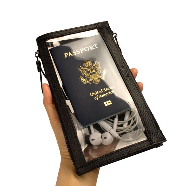 Passport Luxury Clear  Pouch | Clear Stadium Bag | Concert Approved: for Travel, Cosmetic, Toiletry, Bridesmaid gift, Stocking Stuffer