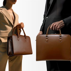Sacoche d'ordinateur portable unisexe pour MacBook Pro 14"-16" Sac de travail élégant en cuir végétalien Sac d'ordinateur Cadeau attentionné pour homme et femme