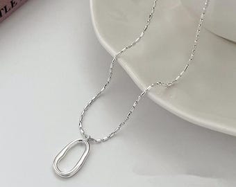 Collar de plata de ley 925 - diseño minimalista - regalo para ella