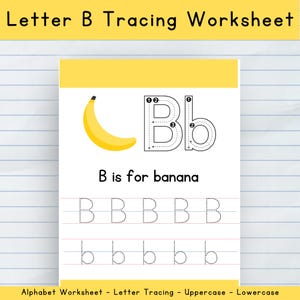 Letter B Tracing Worksheet | B Worksheet for Preschool | Learn Letter B | B Writing Practice