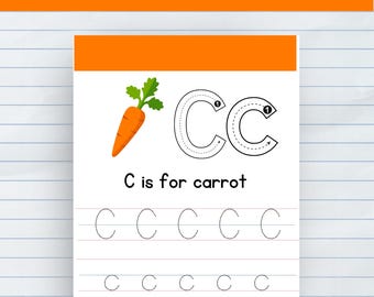 Letter C Tracing Worksheet | Preschool C | Learn Letter C | C Writing Practice