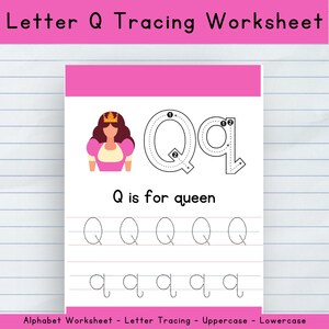 Letter Q Tracing Worksheet - Printable Handwriting Practice for Preschool & Kindergarten - Learn to Write Letter Q Activity