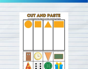 Cut and Paste Shapes | Preschool Shape Activity, Shape Matching Worksheet, Kindergarten Cut and Paste Early Learning